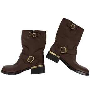 Vince Camuto Wendeema 6.5M Brown Leather Mid-Shaft Boots New